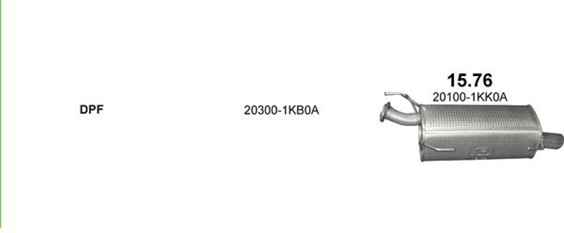 Kipufogódob, hátsó, Nissan Juke, 1.5D, 2010-2014